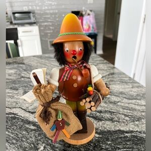 Vintage Christian Ulbricht Handcraftrd Hobo Wooden Smoker Figurine